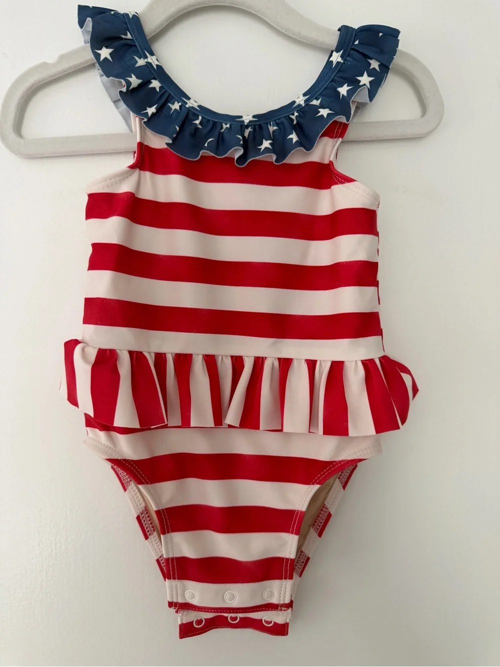 Baby girl Patriotic Red, white and blue swim bundle size 6-12m